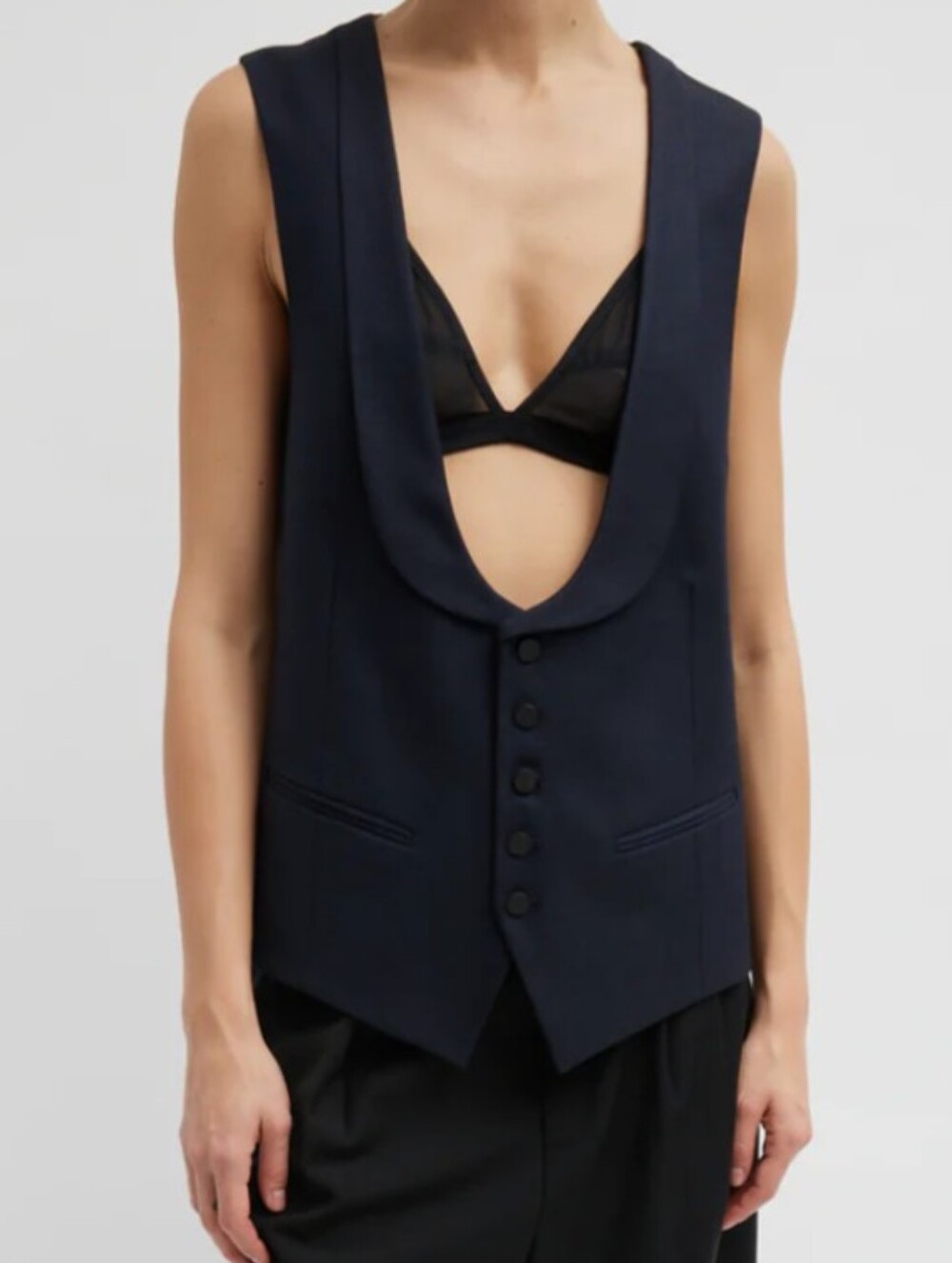 Tibi Birdseye Tuxedo Vest NWT size 8